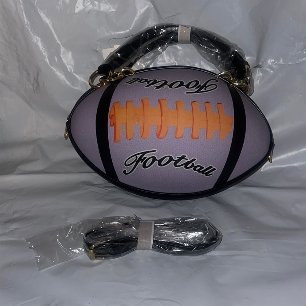 Black and Orange Crossbody Bag with Sporty Design